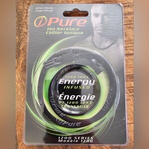 I-Pure Ionic Necklace Black 1200 IONS Infused Energy 22 Inch Black  2 PACK